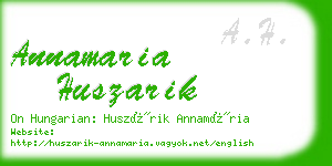 annamaria huszarik business card